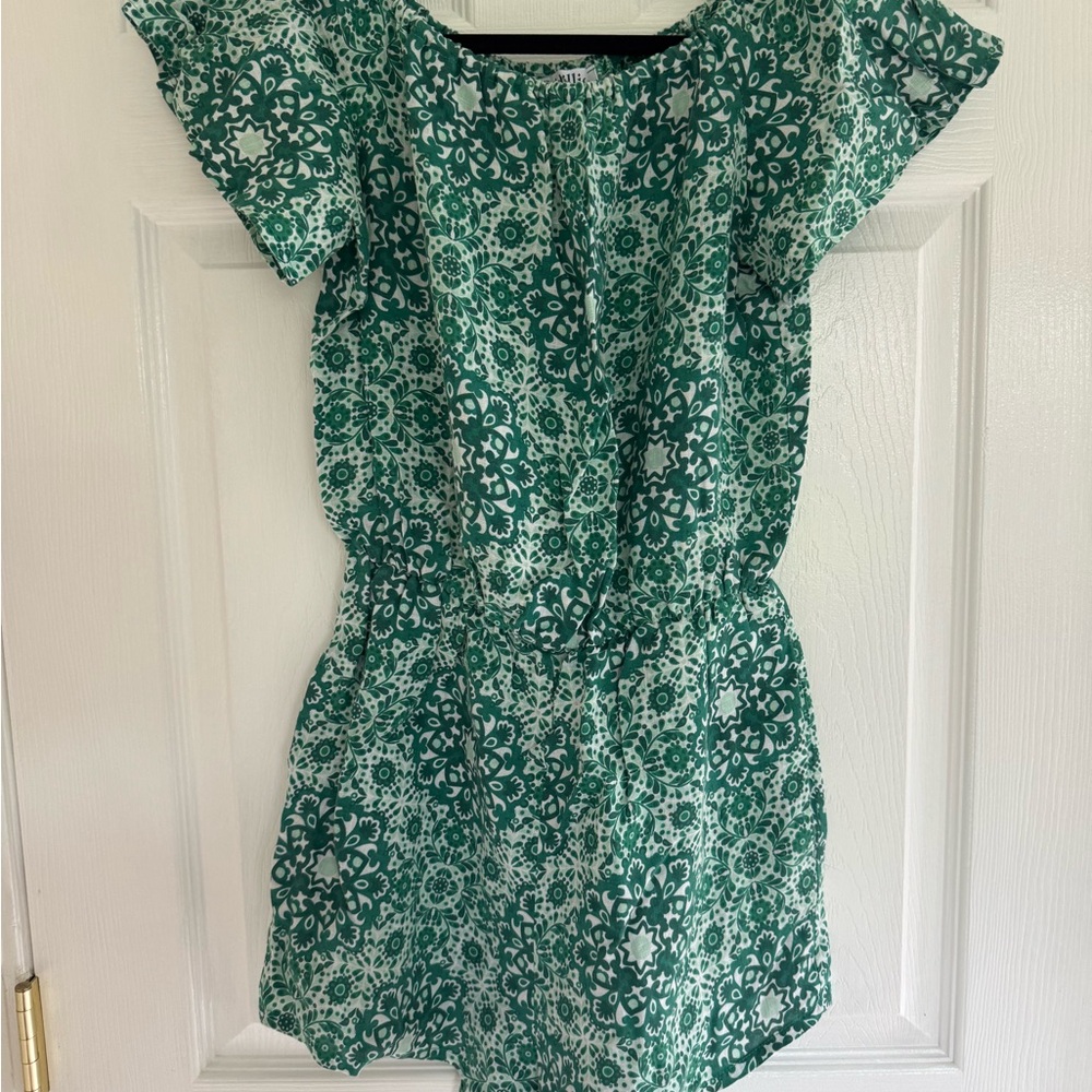 Green Floral Print Romper from Positano ITALY 🍋